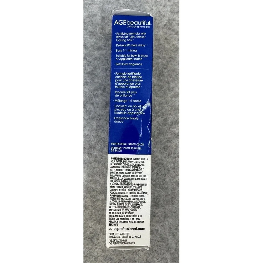 AGEbeautiful Permanent Hair Color 1B Blue Black 2.1oz Biotin Anti-Aging Salon Dy